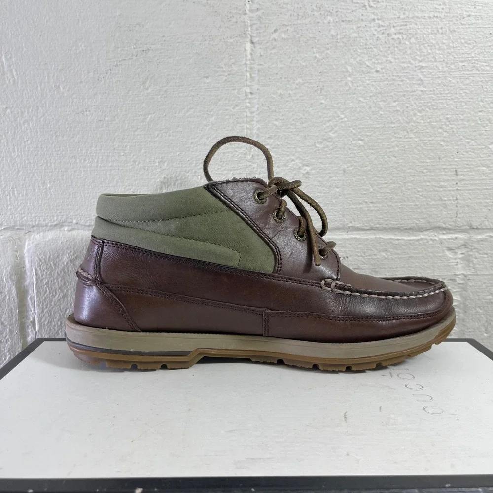 Sperry Top Sider Mariner Chukka Boots Brown Leather Canvas Lace‎ up Men's 9 M